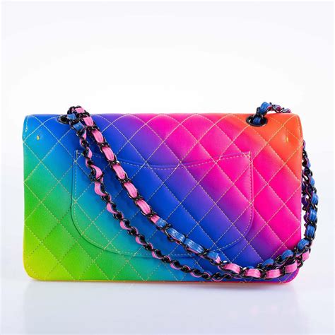 chanel rainbow flap bag.